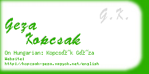 geza kopcsak business card